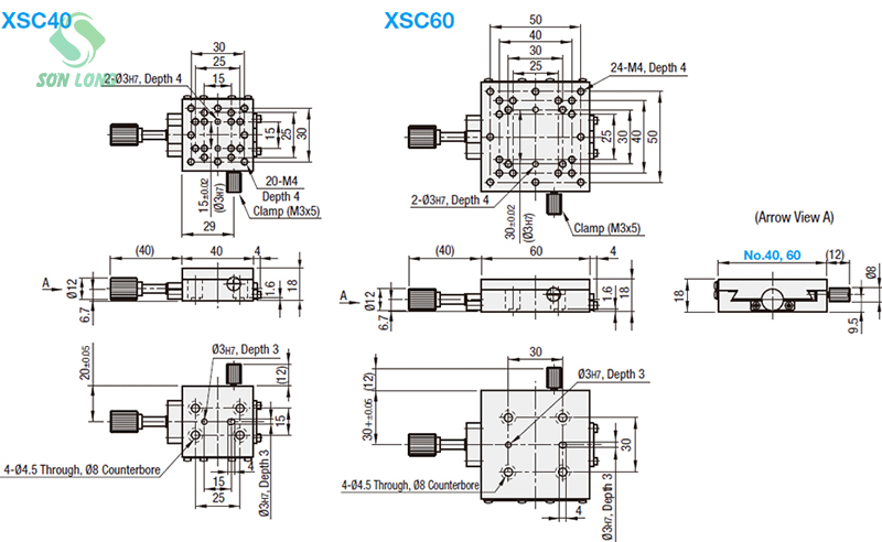 Dovetail Slide, Feed Screw - X-Axis XSC40/XSC40-R/XSC60/XSC60-R