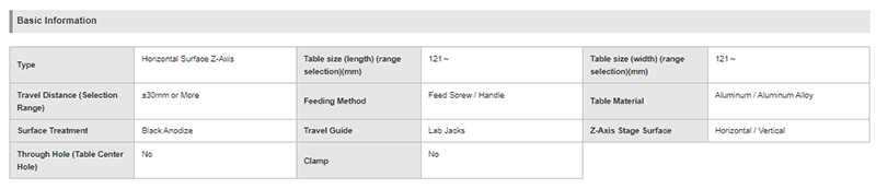 Manual Stage Lab-Jack J-40/J-70